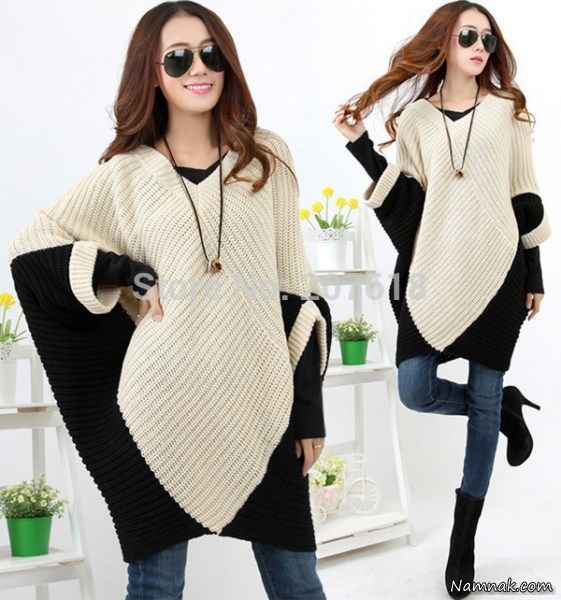 پانچو بافتنی دخترانه